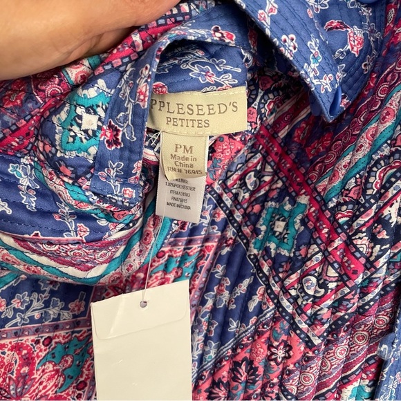 NEW Appleseed’s Reversible Floral Paisley Quilted Patchwork Jacket Petite M - Picture 10 of 13